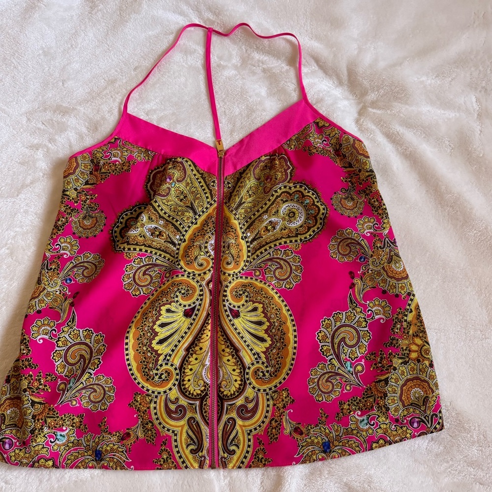 Ted Baker London Pink and Gold Paisley Top